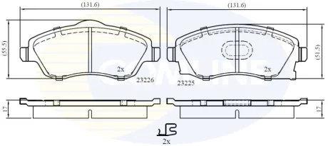 Comline - Гальмівні колодки до дисків COMLINE CBP31112