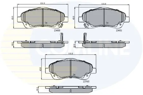 Комплект тормозных колодок, дисковый тормоз COMLINE CBP31140