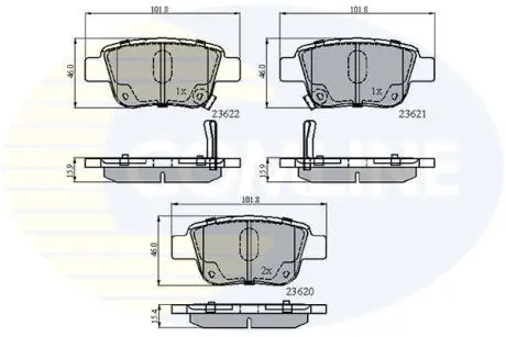 Комплект тормозных колодок, дисковый тормоз COMLINE CBP31141