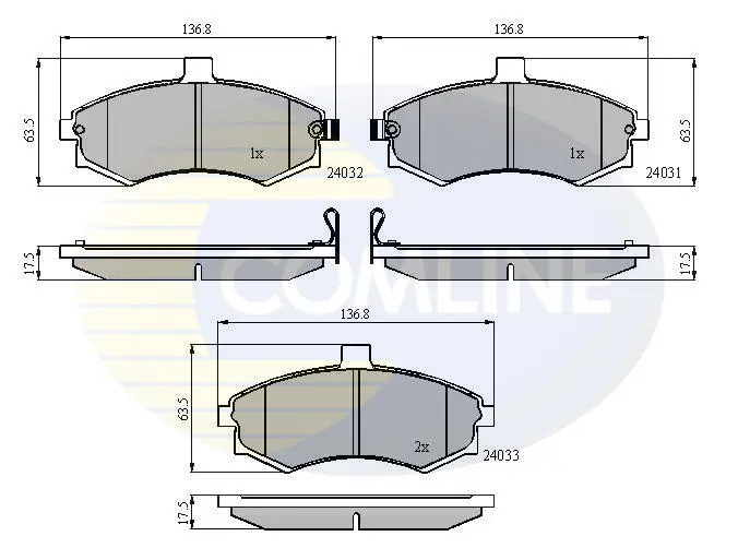 Комплект тормозных колодок, дисковый тормоз COMLINE CBP31176 (фото 1)