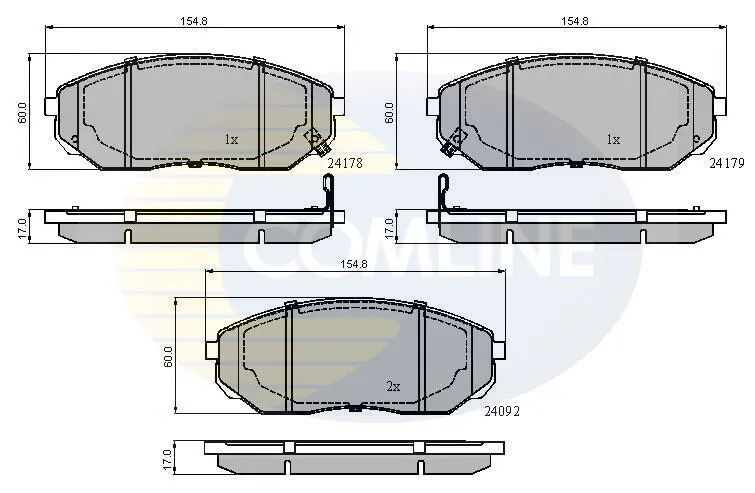 Комплект тормозных колодок, дисковый тормоз COMLINE CBP31178 (фото 1)
