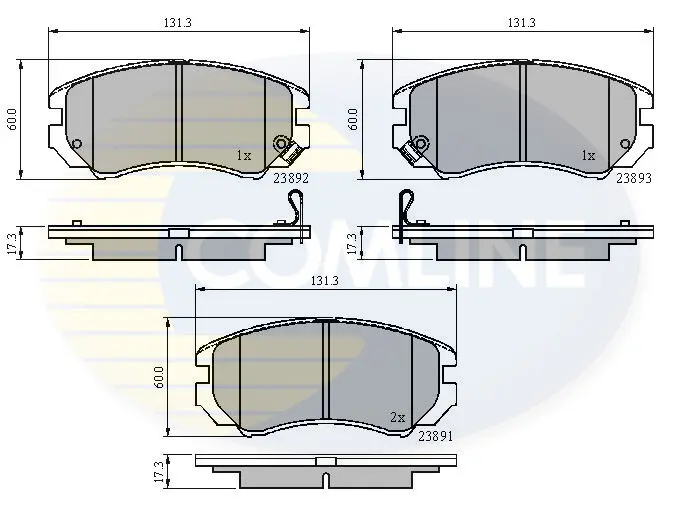 Комплект тормозных колодок, дисковый тормоз COMLINE CBP31196 (фото 1)