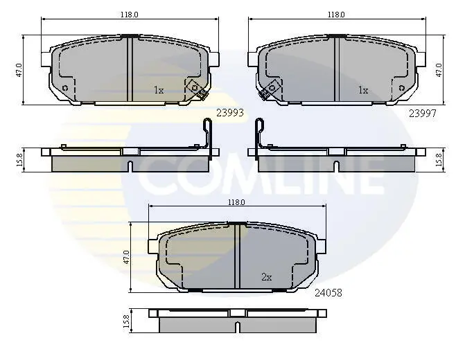Комплект тормозных колодок, дисковый тормоз COMLINE CBP31288 (фото 1)