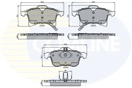 Комплект тормозных колодок, дисковый тормоз COMLINE CBP31307