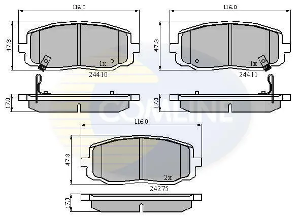 Комплект тормозных колодок, дисковый тормоз COMLINE CBP31319 (фото 1)