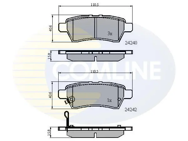 Комплект тормозных колодок, дисковый тормоз COMLINE CBP31518 (фото 1)