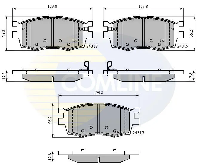Комплект тормозных колодок, дисковый тормоз COMLINE CBP31519 (фото 1)