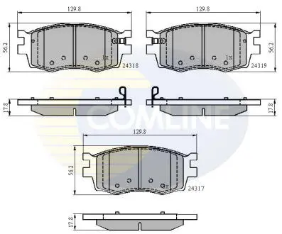 Комплект тормозных колодок, дисковый тормоз COMLINE CBP31519