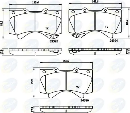 Комплект тормозных колодок, дисковый тормоз COMLINE CBP31661 (фото 1)