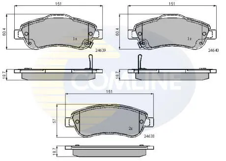 Комплект тормозных колодок, дисковый тормоз COMLINE CBP31705