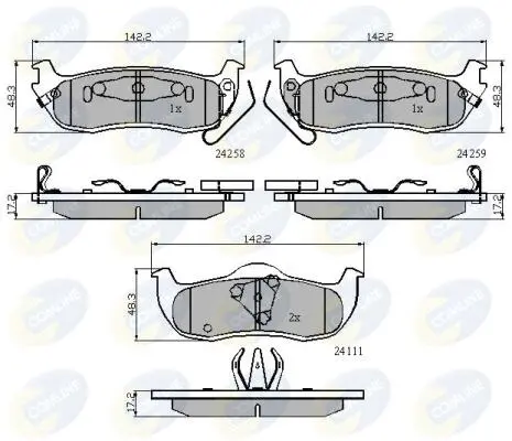 Комплект тормозных колодок, дисковый тормоз COMLINE CBP31734 (фото 1)