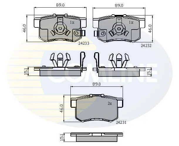 Комплект тормозных колодок, дисковый тормоз COMLINE CBP31736 (фото 1)