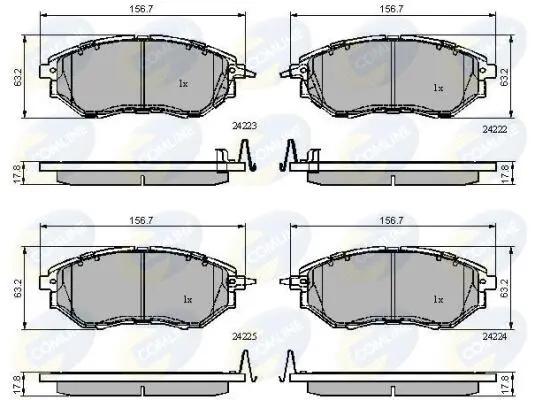 Комплект тормозных колодок, дисковый тормоз COMLINE CBP31762 (фото 1)