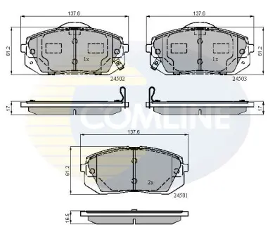Комплект тормозных колодок, дисковый тормоз COMLINE CBP31768