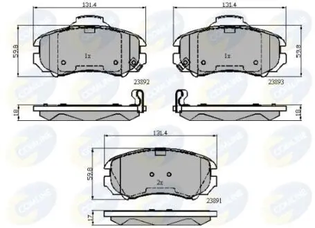 Комплект тормозных колодок, дисковый тормоз COMLINE CBP31774