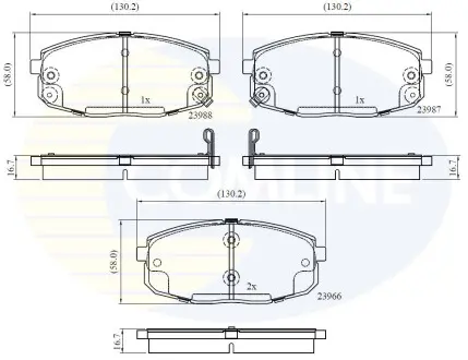 Комплект тормозных колодок, дисковый тормоз COMLINE CBP31798