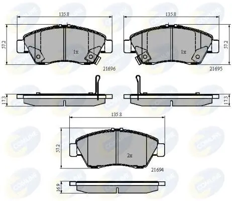 Комплект тормозных колодок, дисковый тормоз COMLINE CBP32009 (фото 1)