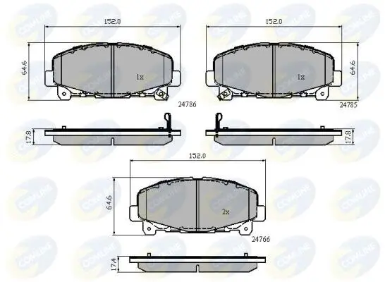 Комплект тормозных колодок, дисковый тормоз COMLINE CBP32010 (фото 1)