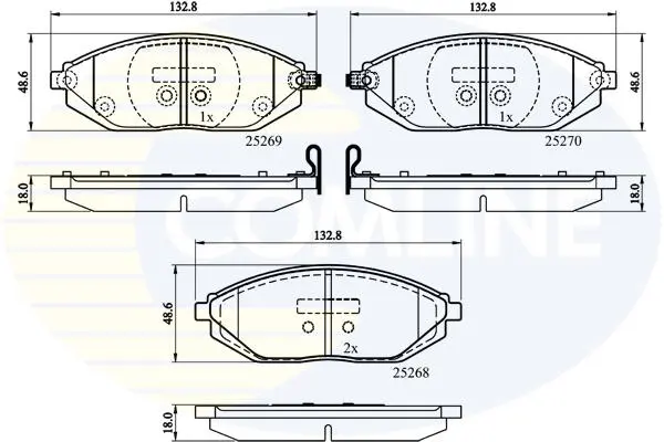 Комплект тормозных колодок, дисковый тормоз COMLINE CBP32150 (фото 1)