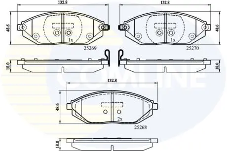 Комплект тормозных колодок, дисковый тормоз COMLINE CBP32150