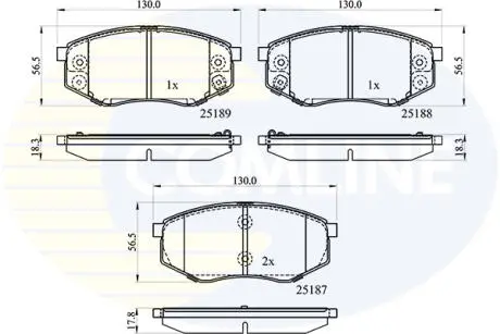 Комплект тормозных колодок, дисковый тормоз COMLINE CBP32194