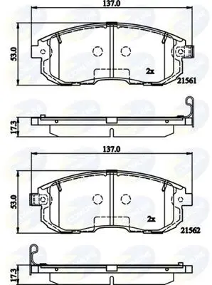 Комплект тормозных колодок, дисковый тормоз COMLINE CBP32202 (фото 1)