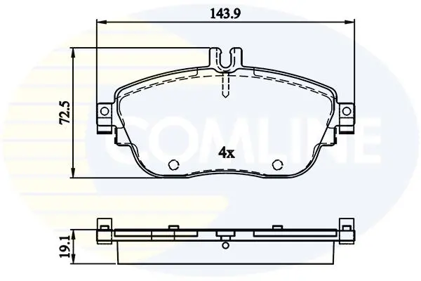Комплект тормозных колодок, дисковый тормоз COMLINE CBP32208 (фото 1)