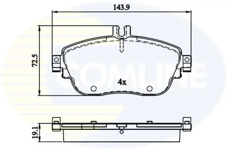 Комплект тормозных колодок, дисковый тормоз COMLINE CBP32208