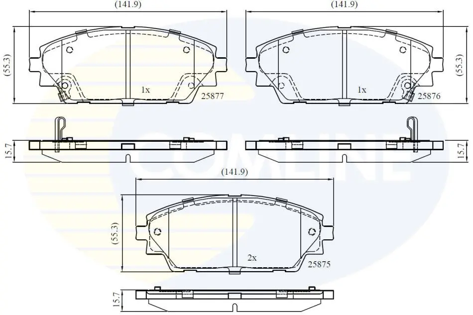Комплект тормозных колодок, дисковый тормоз COMLINE CBP32242 (фото 1)