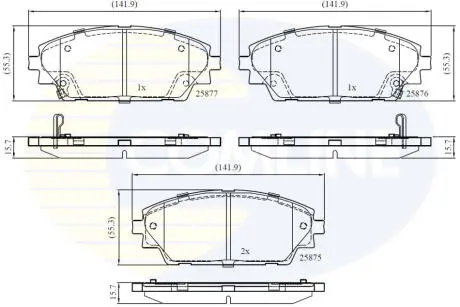 Комплект тормозных колодок, дисковый тормоз COMLINE CBP32242