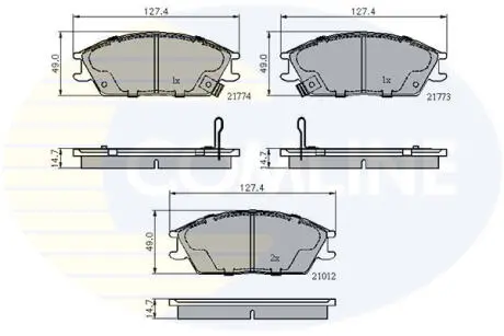 Комплект тормозных колодок, дисковый тормоз COMLINE CBP3253