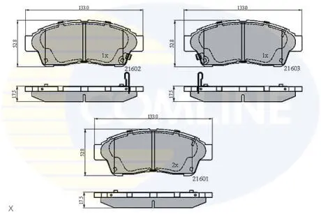 Комплект тормозных колодок, дисковый тормоз COMLINE CBP3260