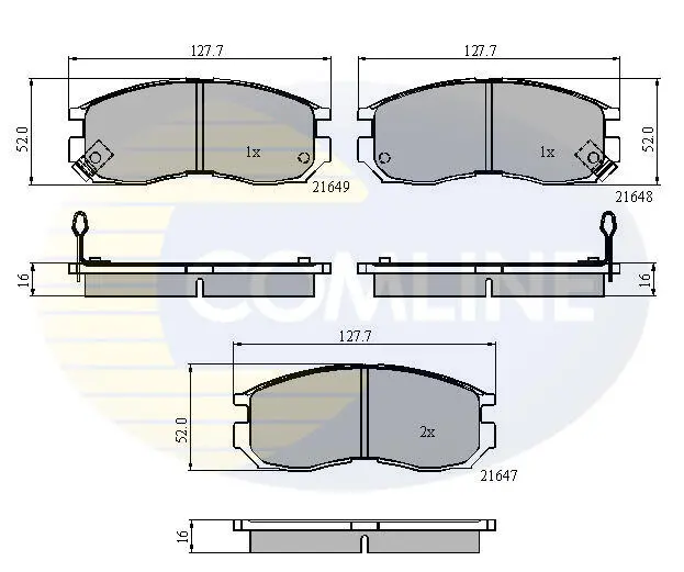 Комплект тормозных колодок, дисковый тормоз COMLINE CBP3363 (фото 1)