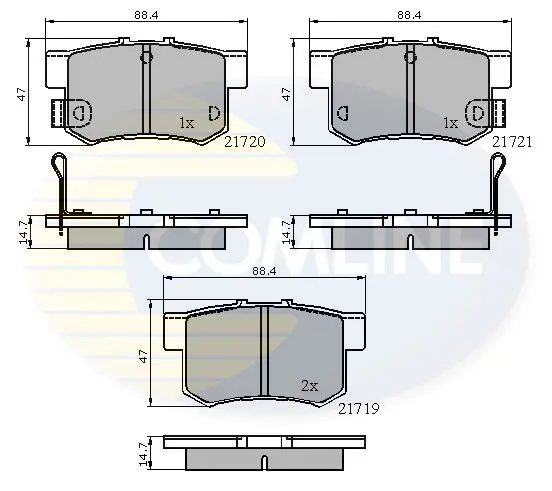 Комплект тормозных колодок, дисковый тормоз COMLINE CBP3445 (фото 1)