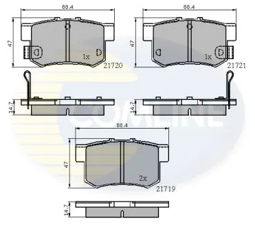 Комплект тормозных колодок, дисковый тормоз COMLINE CBP3445