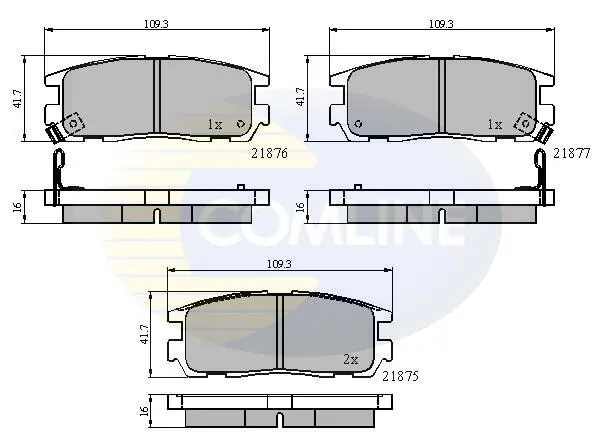 Комплект тормозных колодок, дисковый тормоз COMLINE CBP3461 (фото 1)