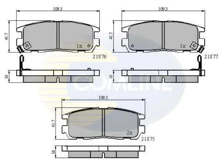Комплект тормозных колодок, дисковый тормоз COMLINE CBP3461