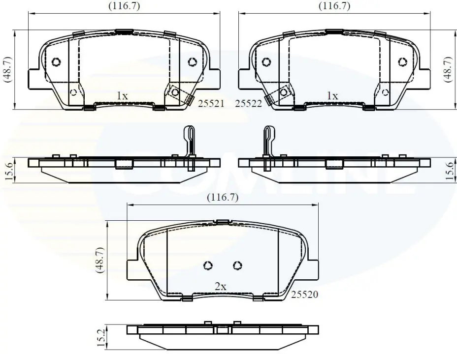 Комплект тормозных колодок, дисковый тормоз COMLINE CBP36009 (фото 1)