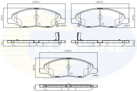 Комплект тормозных колодок, дисковый тормоз COMLINE CBP36044