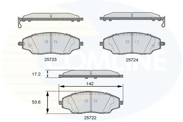 Комплект тормозных колодок, дисковый тормоз COMLINE CBP36083 (фото 1)