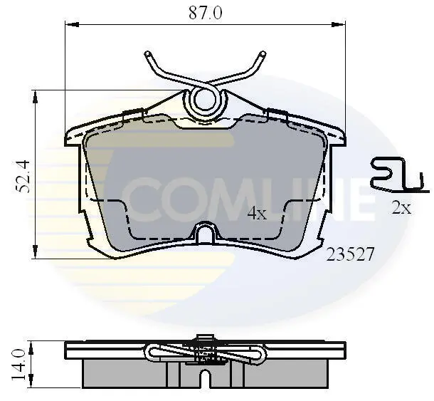 Комплект тормозных колодок, дисковый тормоз COMLINE CBP3803 (фото 1)