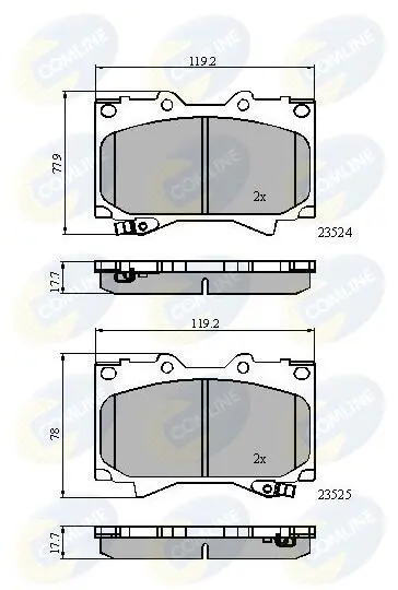 Комплект тормозных колодок, дисковый тормоз COMLINE CBP3831 (фото 1)