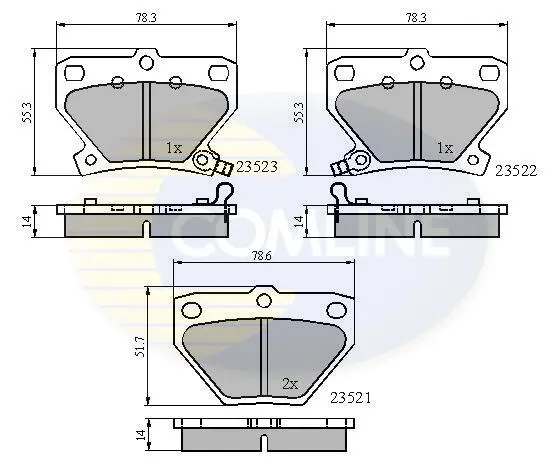 Комплект тормозных колодок, дисковый тормоз COMLINE CBP3841 (фото 1)