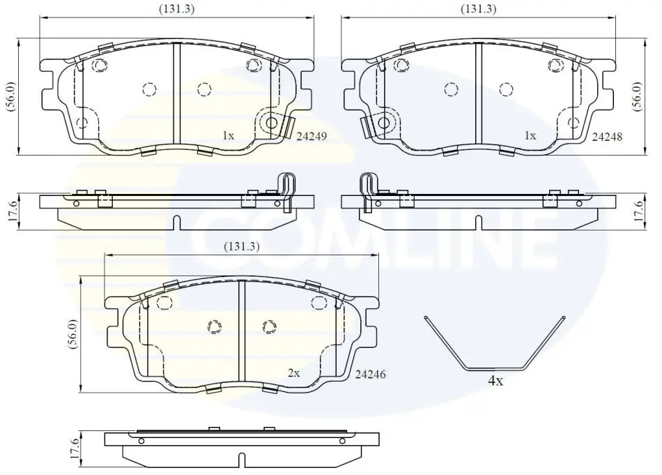 Комплект тормозных колодок, дисковый тормоз COMLINE CBP3948 (фото 1)