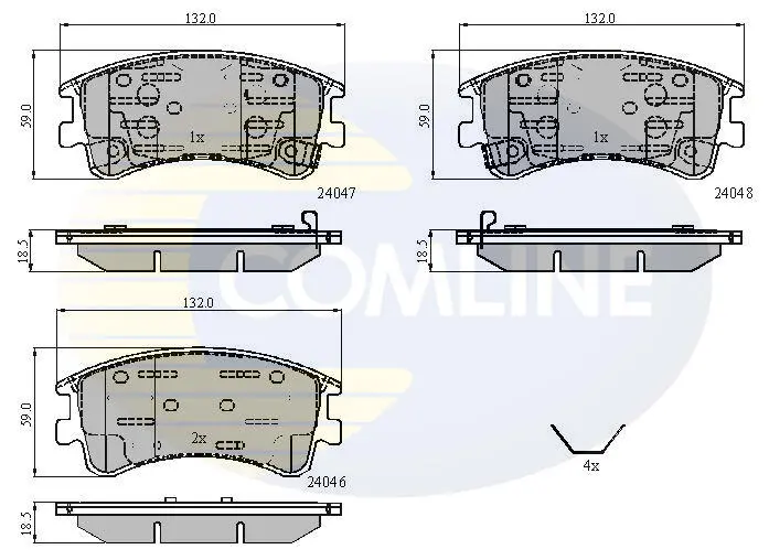 Комплект тормозных колодок, дисковый тормоз COMLINE CBP3950 (фото 1)