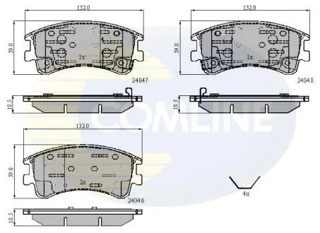 Комплект тормозных колодок, дисковый тормоз COMLINE CBP3950