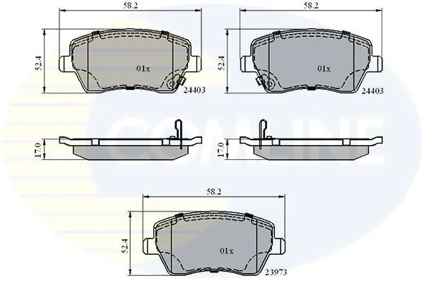 Комплект тормозных колодок, дисковый тормоз COMLINE CBP3984 (фото 1)