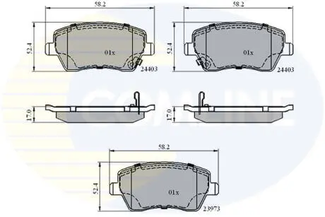 Комплект тормозных колодок, дисковый тормоз COMLINE CBP3984