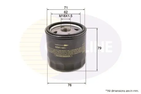 Масляний фільтр COMLINE CDW11001