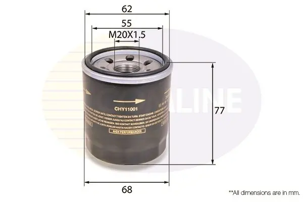 Масляний фільтр COMLINE CHY11001 (фото 1)